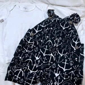 anchors overalls outfit bundle of 2